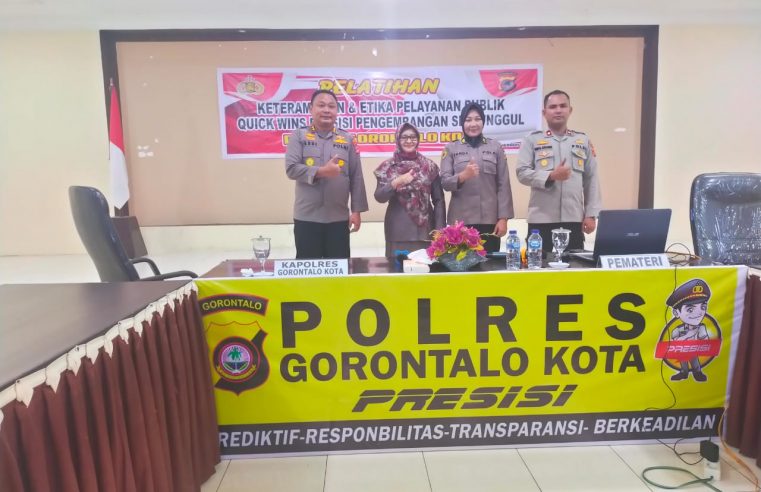 Ciptakan SDM Unggul, Polresta Gorontalo Gelar Publik Speaking Pelayanan Publik
