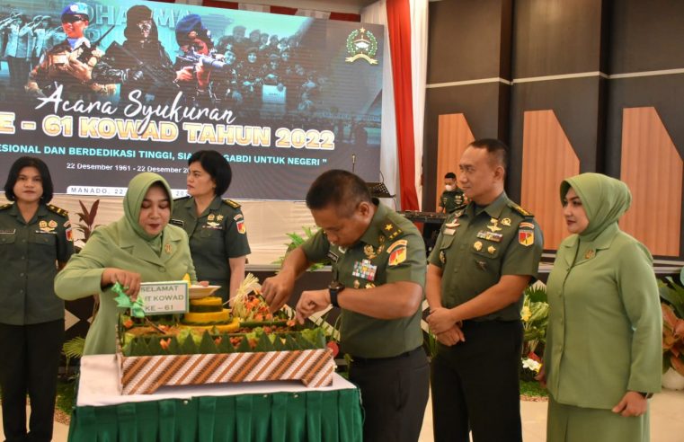 Tentara Wanita Kodam XIII/Merdeka Peringati HUT Ke – 61 Kowad Dengan Syukuran