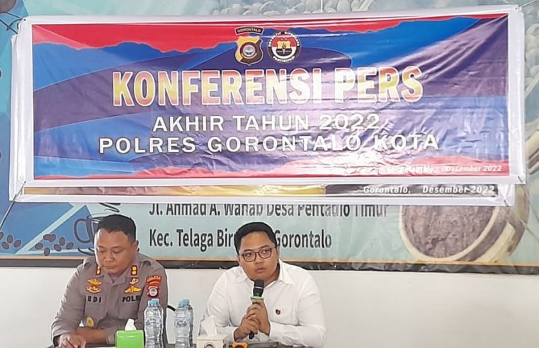Jelang Akhir Tahun 2022 Polres Gorontalo Kota Gelar Konferensi Pers