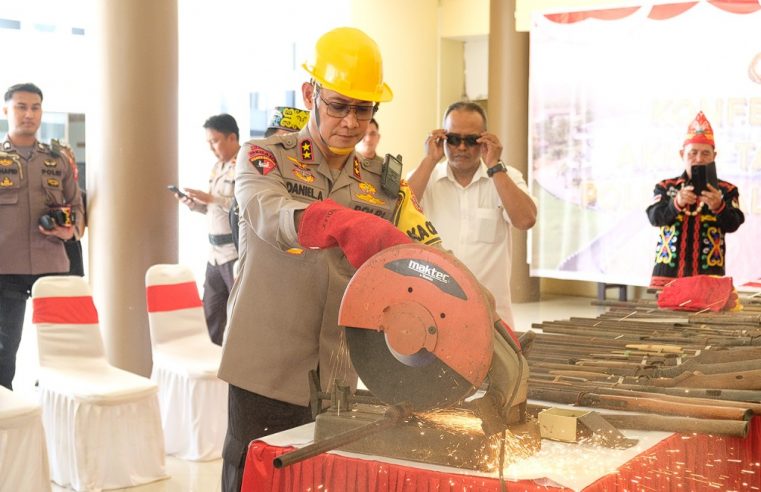 Pastikan Pelaksanaan Nataru Berjalan Aman, Polda Kaltara Musnahkan Barang Bukti Senpi Rakitan