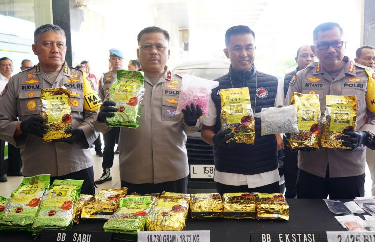 Polda Jateng Gagalkan Peredaran Sabu-sabu 18.7 Kg & 2.424 Butir Ekstasi Asal Kalimantan Barat