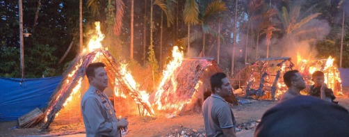 300 Aparat Grebek Sarang Narkoba di Daerah Sumatera Utara, Semua Barak Dibakar