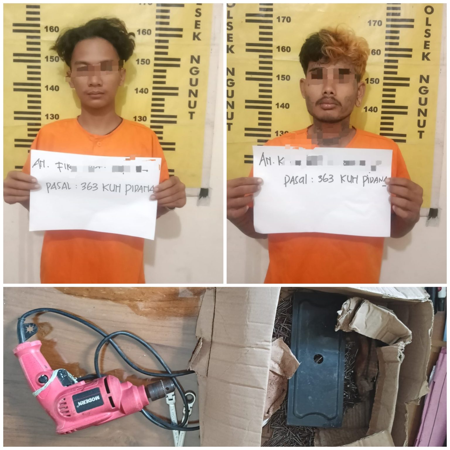 Polsek Ngunut Tulungagung Mengamankan 2 Pemuda Yang Diduga Melakukan Tindakan Pencurian