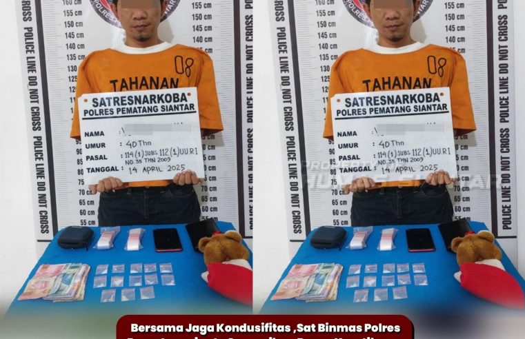 Polres Pematang Siantar Tangkap VD (40) Pengedar Dan Amanakan 13 Paket Sabu Di Jalan Melati