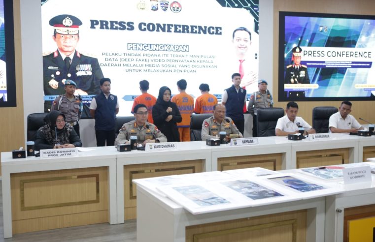 Tim Siber Polda Jatim Amankan Tiga Tersangka Pembuat & Penyebar Video Hoax Catut Nama Gubernur