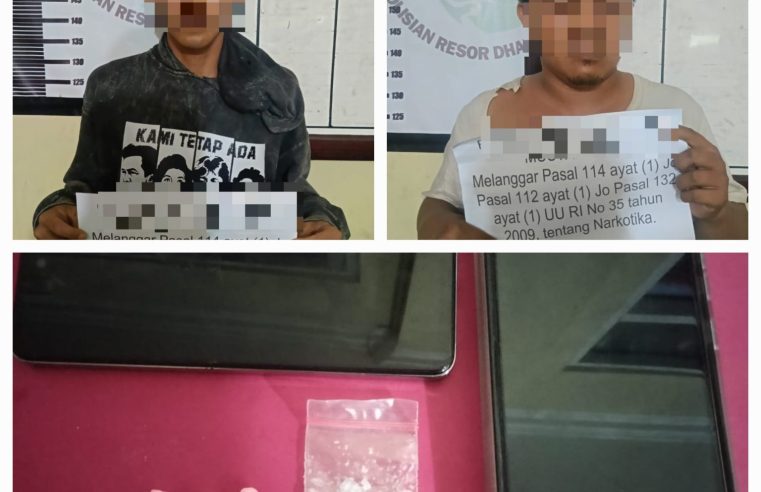 Satresnarkoba Polres Dharmasraya Ringkus Dua Pengedar Narkoba di Koto Besar, Satu Orang Pelaku Masuk DPO