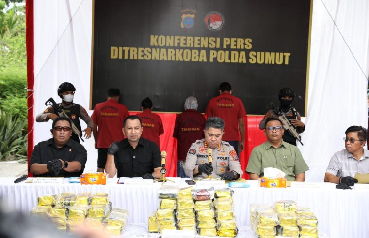 Ditresnarkoba Polda Sumut Gagalkan Peredaran 100 Kg Sabu Dalam Bungkus Kopi, 4 Tersangka & 2 DPO Terlibat