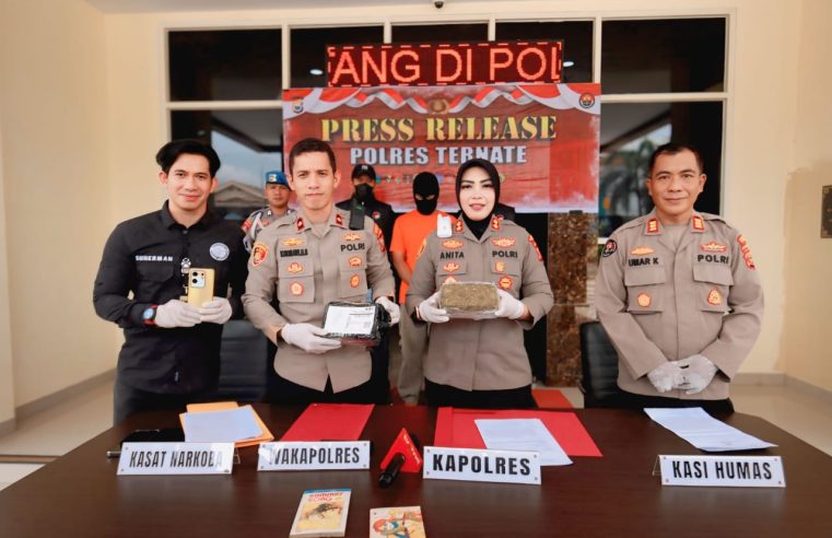 Polres Ternate Gagalkan Pengiriman Ganja Lewat Ekspedisi, Satu Pelaku Ditangkap