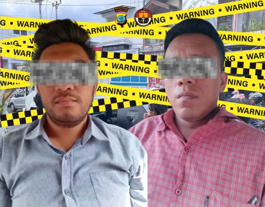 Polresta Manado Amankan Dua Orang Debt Collector di Depan Pasar Kalasey