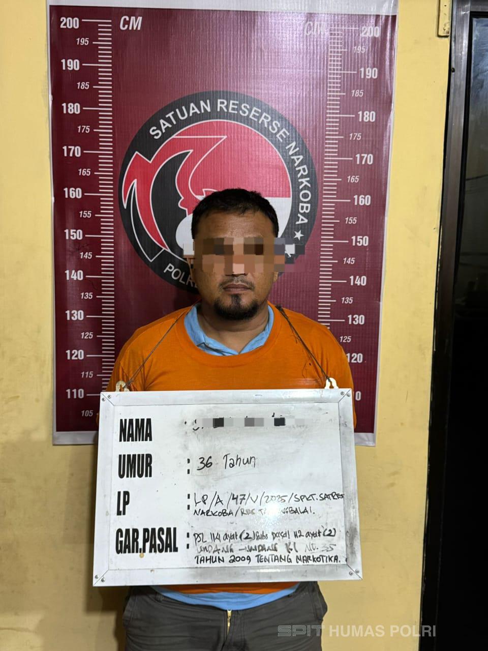 Komitmen Berantas Narkoba, Polres Tanjung Balai Amankan A (36) Bandar Sabu dengan Barang Bukti 1.000 Gram