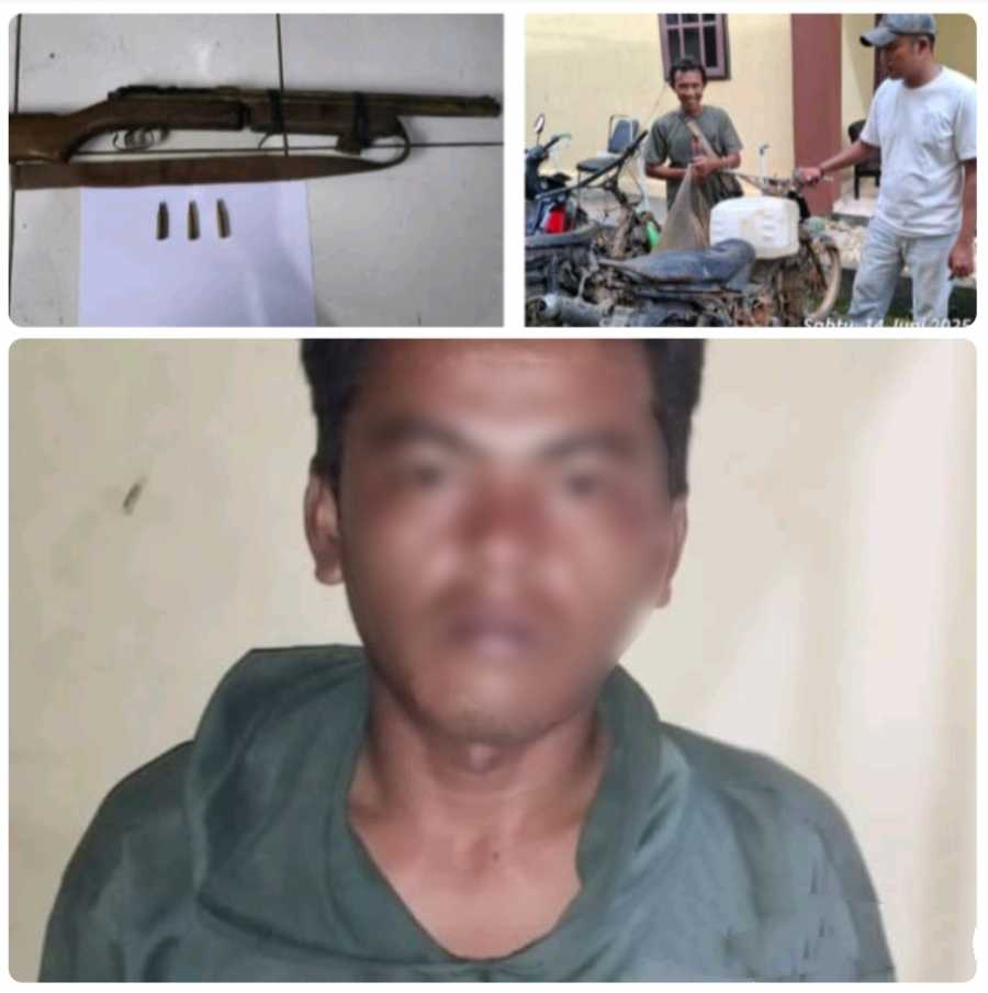 Moko (32) Miliki Senpi Rakitan dan Curi Solar, Petani di Muara Lakitan Ditangkap Tim Keamanan PT MHP,  Diserahkan ke Polres Musi Rawas