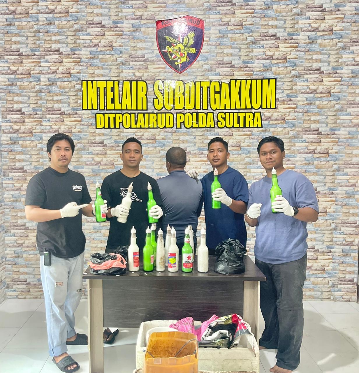 Ditpolairud Polda Sultra Amankan 45 (45) Nelayan Penguna Bahan Peledak di Perairan Pulau Bokori