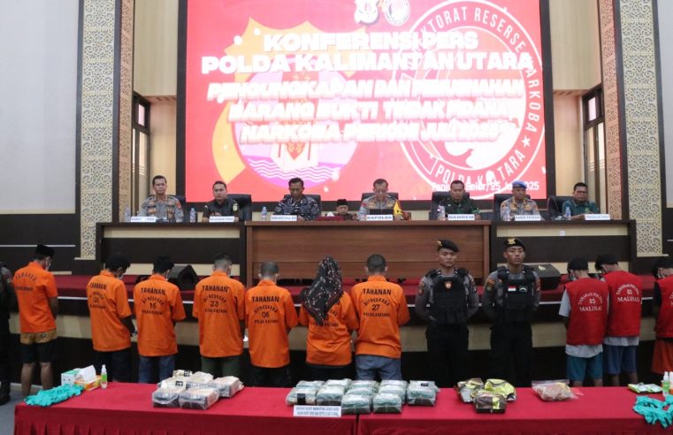 Polda Kaltara Ungkap 4 Kasus Narkoba Periode Juli 2025, Kapolda Kaltara : BB 21.3 Kg Sabu Telah Berhasil Kita Amankan