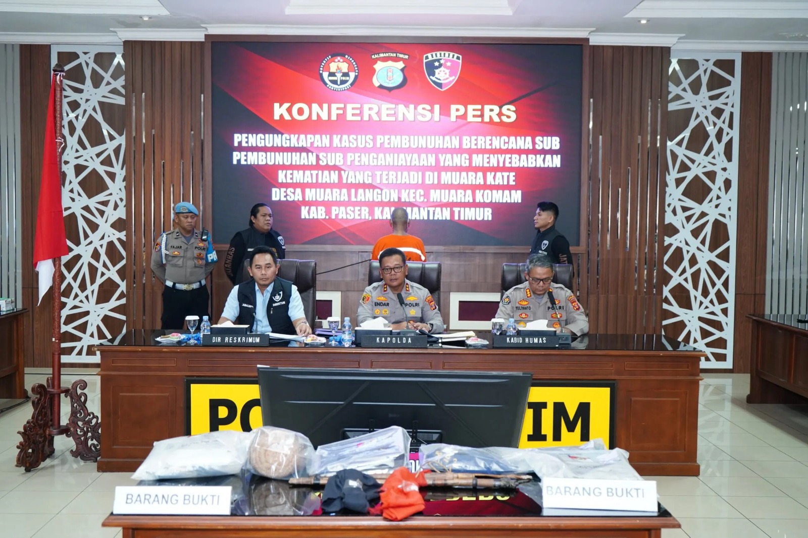 Polda Kaltim Ungkap Kasus Pembunuhan 2024 di Muara Komam, Satu Korban Meninggal & Satu Luka Berat