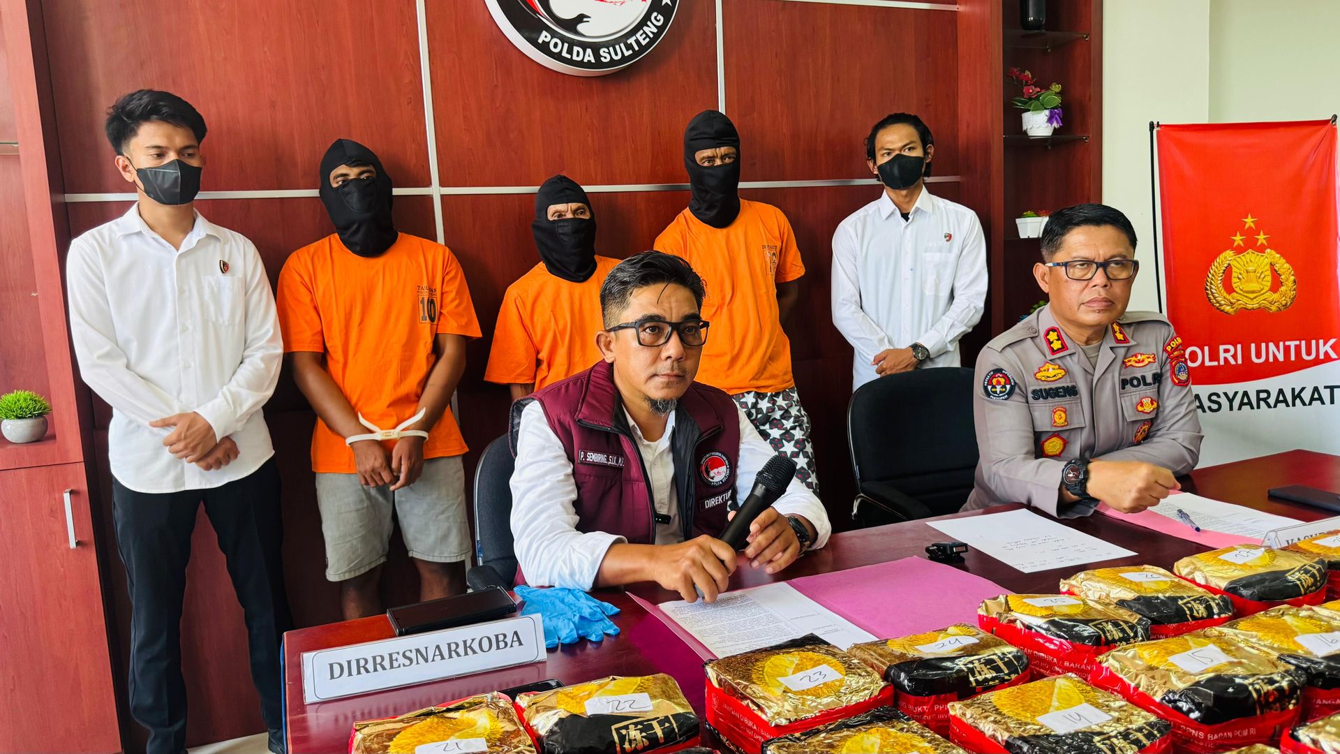 30 Kilogram Sabu Berhasil Digagalkan di Sulawesi Tengah Dari Tiga Kurir Internasional