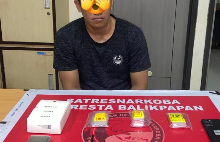 Satresnarkoba Polresta Balikpapan Berhasil Amankan Pengedar Narkotika 3 Paket Sabu