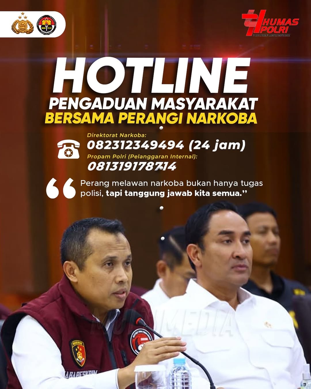 Lapor Narkoba 0823-1234-9494: Polri Buka Hotline 24 Jam untuk Perangi Narkoba