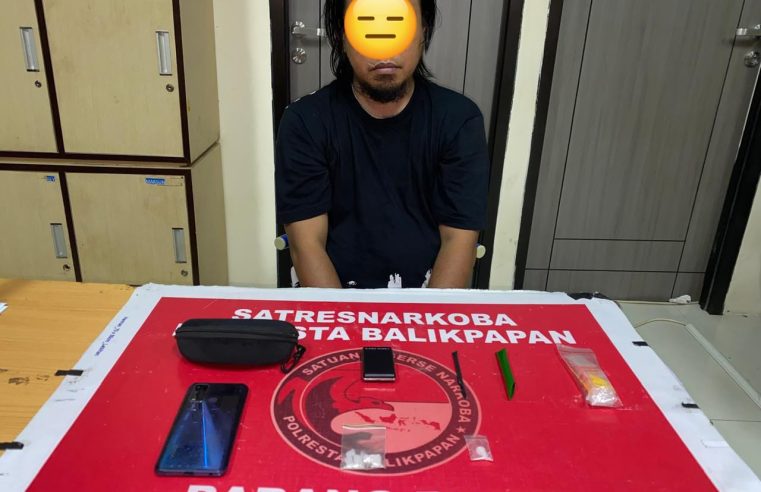 Satreskoba Polresta Balikpapan Gelandang Pelaku Narkoba, Barang Bukti Sabu Diamankan