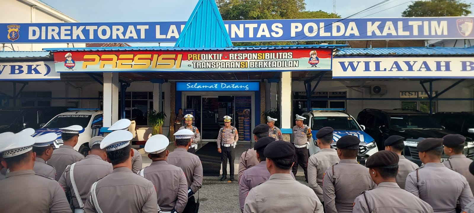 Polda Kaltim Gelar Apel Pam Rute Kunjungan Presiden RI 1 ke Balikpapan (WITA) dan IKN