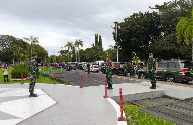 Pengamanan Peresmian Kilang dan Kunjungan ke IKN: Apel Kesiapan Dilaksanakan di Lapangan Merdeka Balikpapan