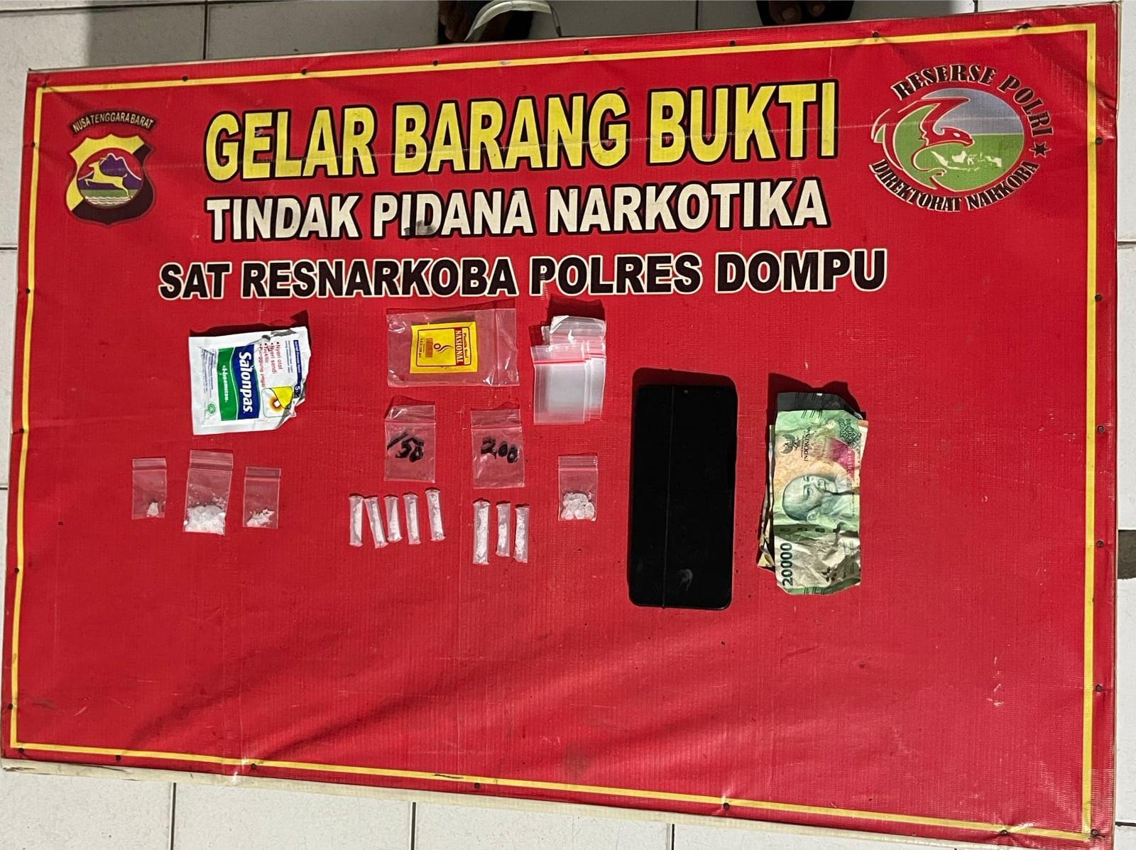 8,20 Gram Sabu Disita Polres Dompu, Kasus Berawal dari Laporan Masyarakat
