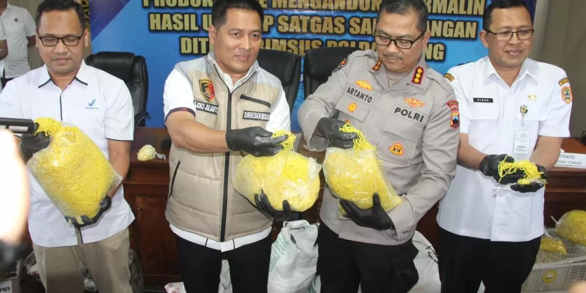 Produksi Mie Berformalin Sejak 2019, Satu Tersangka Inisial WH 38 Tahun Diamankan di Boyolali