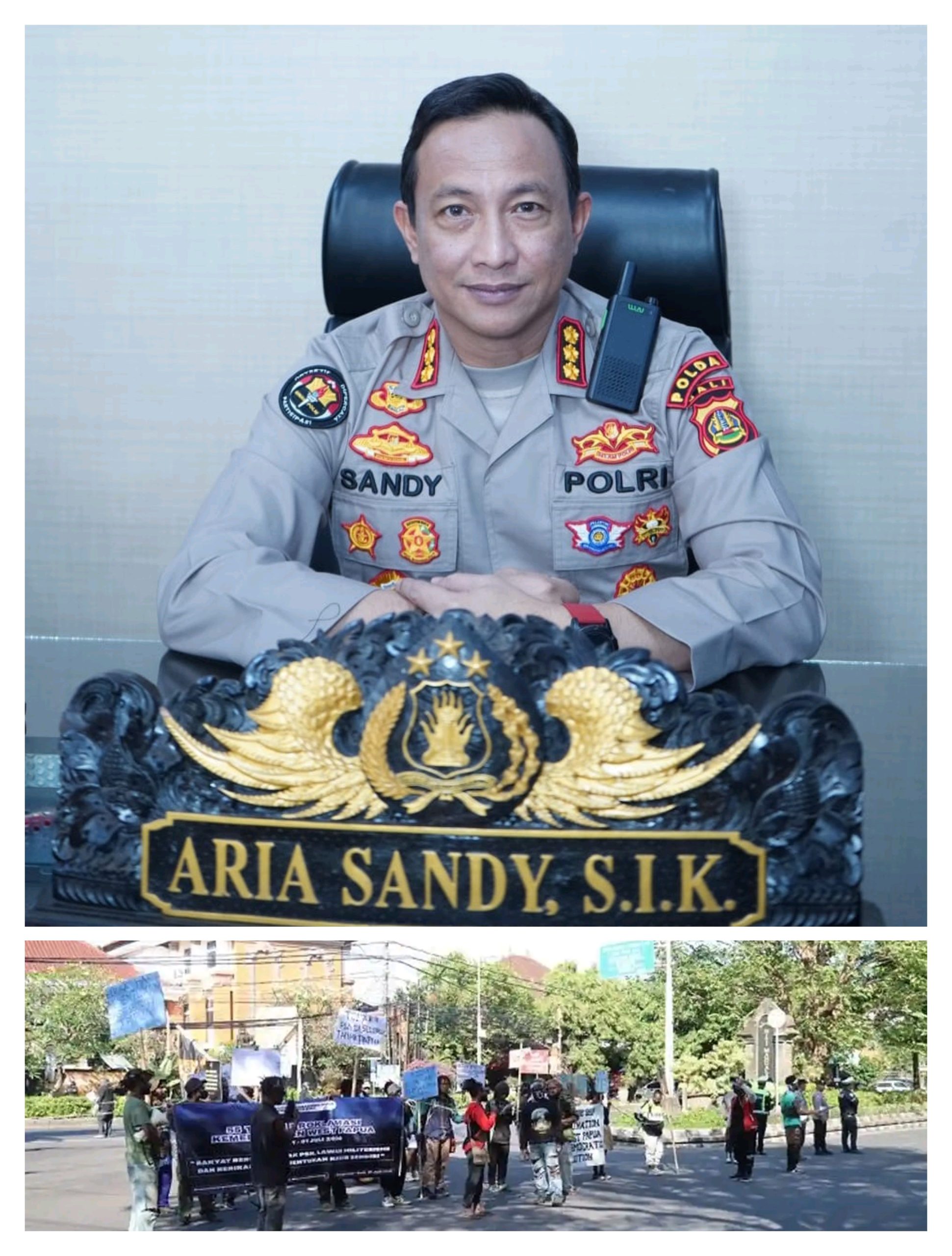 Polda Bali Bersama Polresta Denpasar Laksanakan Pengamanan Unjuk Rasa Mahasiswa Papua di Denpasar