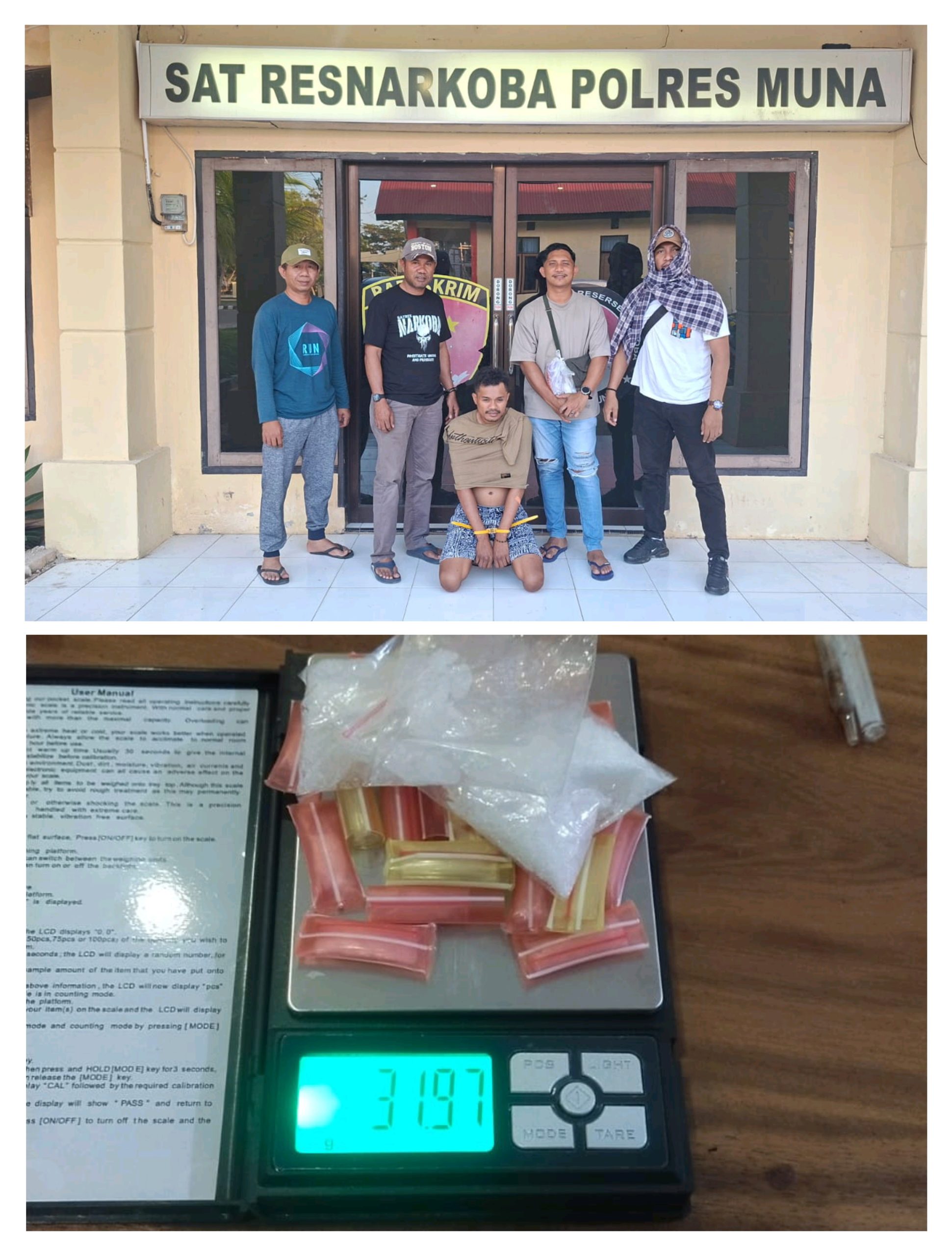 Berdasarkan Laporan Masyarakat, Satresnarkoba Polres Muna Amankan 31,97 Gram Shabu