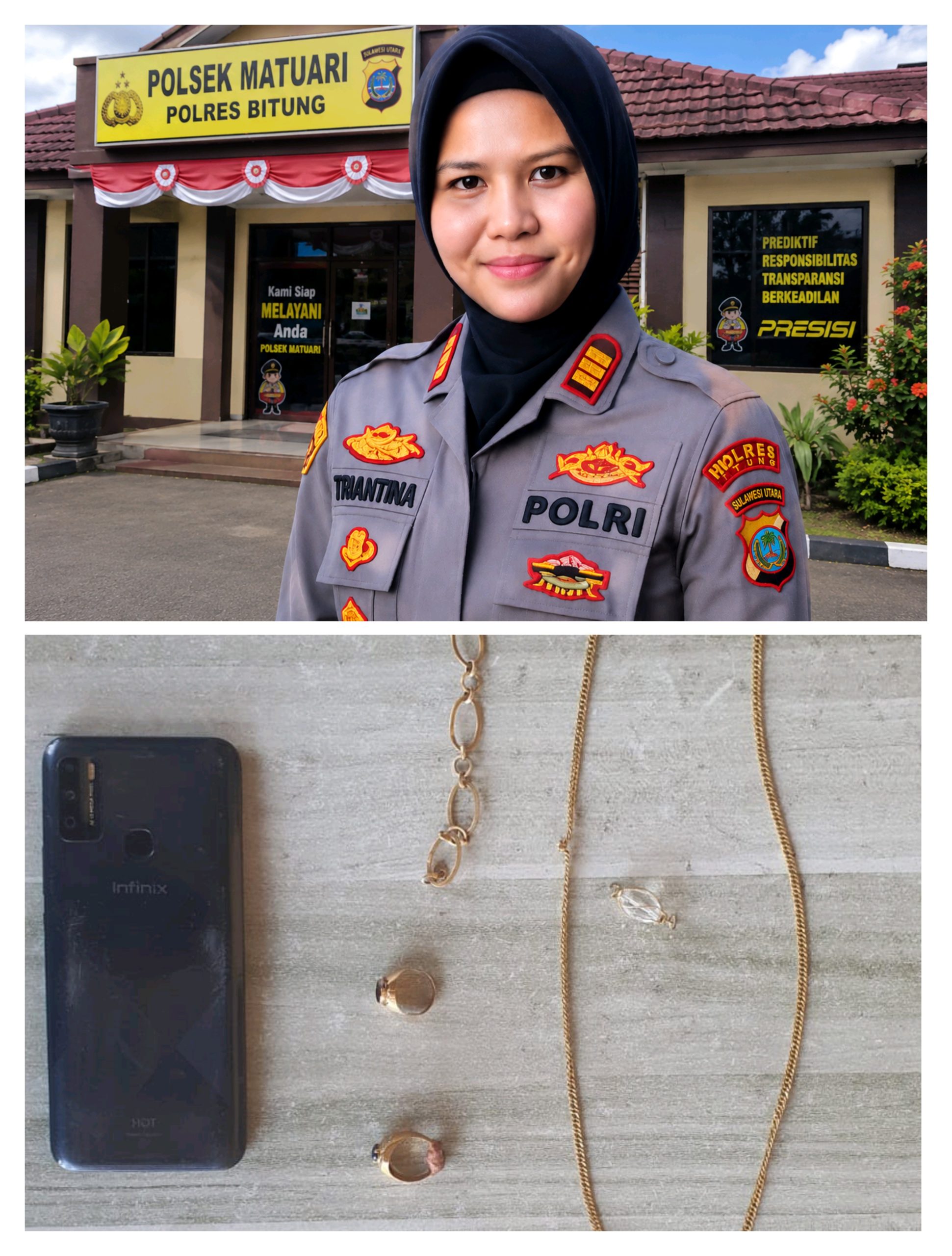 Amankan Pelaku Pencurian di Perumahan Barnas, Polsek Matuari Pulihkan Kerugian Korban Capai Rp.72 Juta