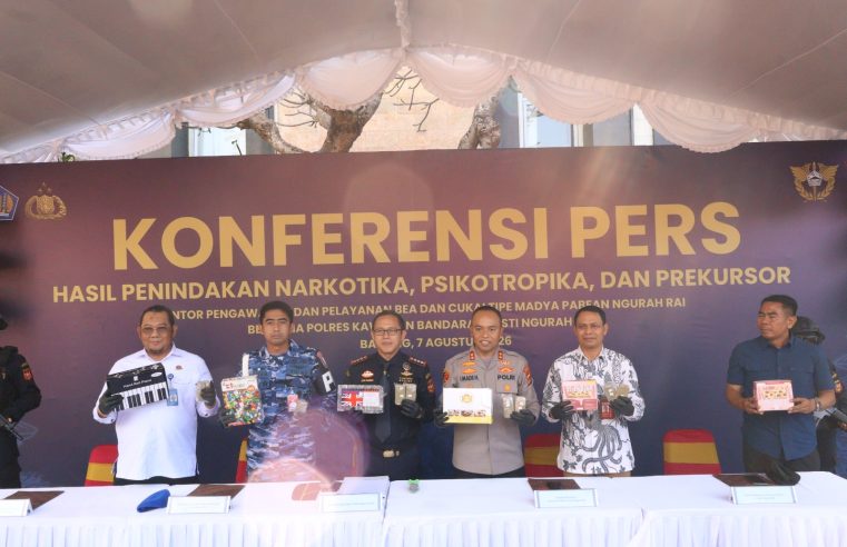 Sinergi Polres Bandara Ngurah Rai dan Bea Cukai Gagalkan Penyelundupan 10,1 Kg Ganja Bernilai Rp.1,5 Miliar