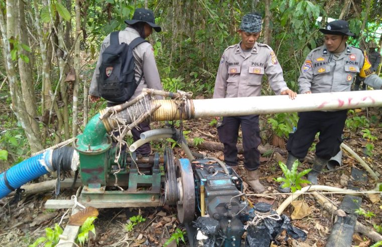 Tindak Lanjut Keluhan Warga, Polsek Meliau Lakukan Penertiban PETI di Wilayah Sungai Boyan