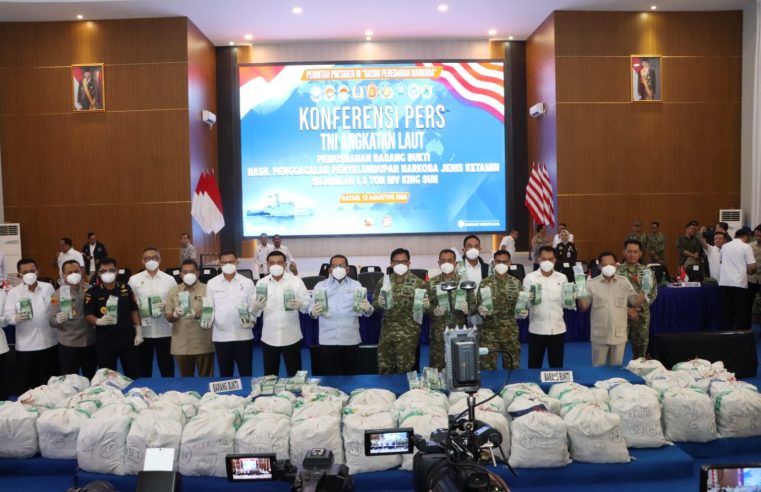 Sinergi Lintas Instansi, 1,3 Ton Ketamin dari Kapal MV King Sun Dimusnahkan di Makodaeral IV Batam