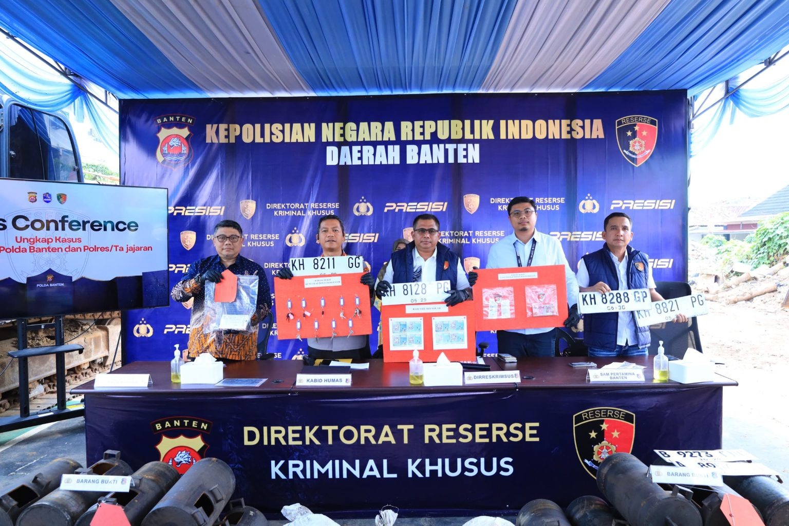 Enam Lokasi Pertambangan Ilegal Terungkap di Banten, Tujuh Tersangka Ditahan Bersama Barang Bukti
