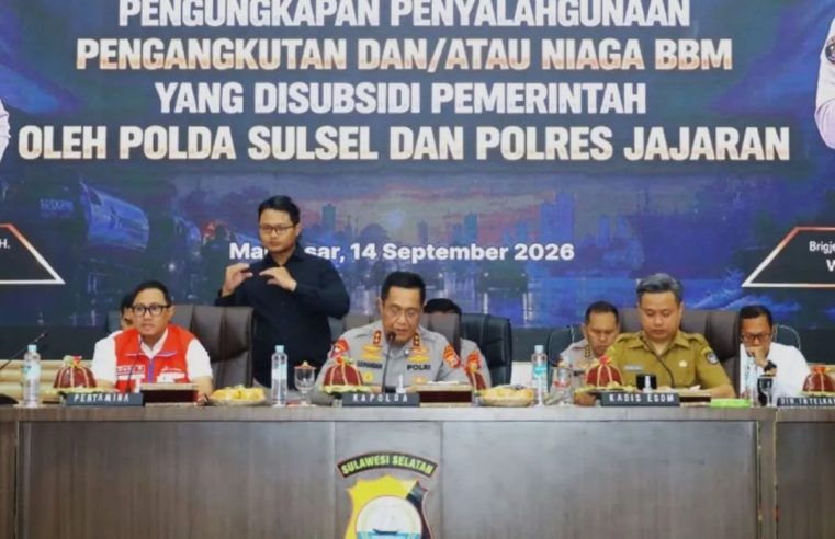 Sepanjang Agustus–September 2026, Polda Sulsel Bongkar 10 Kasus Penyalahgunaan BBM Bersubsidi, 17 Orang Jadi Tersangka