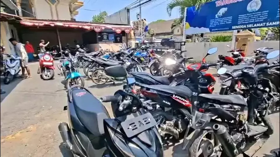 Polres Lombok Timur Tindak Balap Liar, Sebanyak 72 Unit Sepeda Motor Disita