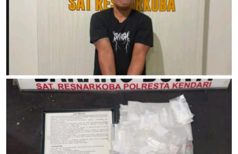 63 Paket Sabu Disita, Polresta Kendari Bongkar Peredaran Narkotika di Perumahan Baruga
