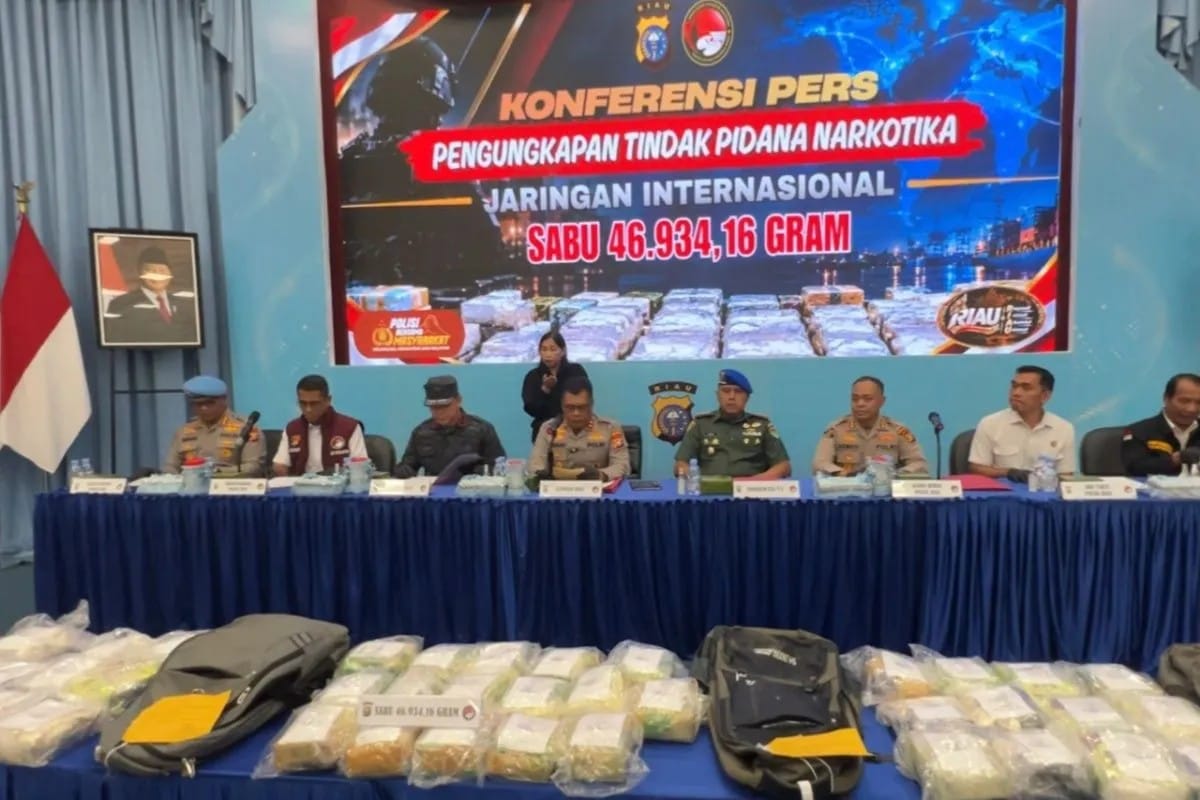 15 Hari Operasi Sarang Narkoba di Riau: 39 Tersangka Diamankan, 101 Kg Narkotika Disita