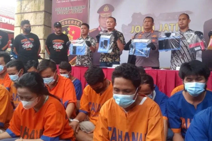 16 Orang Pelaku Curanmor Antarkota Dibekuk Polda Jatim