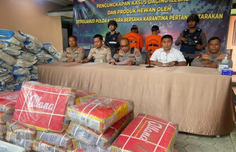 Polairud Polda Kaltara Gagalkan Peredaran 2,742 Kg Daging Ilegaerasal Dari Malaysia