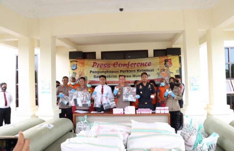 Polres Nunukan Mengamankan Ribuan Kosmetik Ilegal & Puluhan Karpet Asal Negara Malaysia