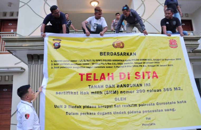 Unit Tipidkor Sat Reskrim Polresta Gorontalo Kota Sita 2 Aset Tersangka Utama Kasus TPPU