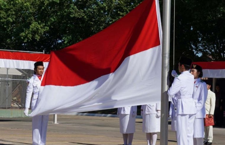 Warga Indonesia di Tinggal Amerika Kibarkan Bendera Merah Putih Rayakan HUT ke-78 RI