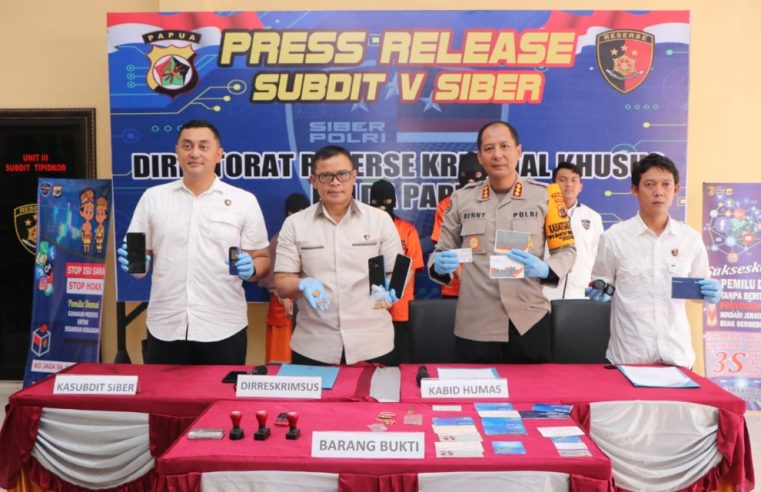 Polda Papua Tangkap 3 Orang Pelaku Kasus Penipuan Warisan Fiktif Sebesar 50 Miliar Melalui Medsos