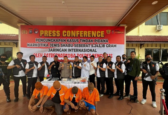 Polisi Berhasil Tangkap 4 Orang Pengedar Sabu Jaringan Internasional di Bengkalis