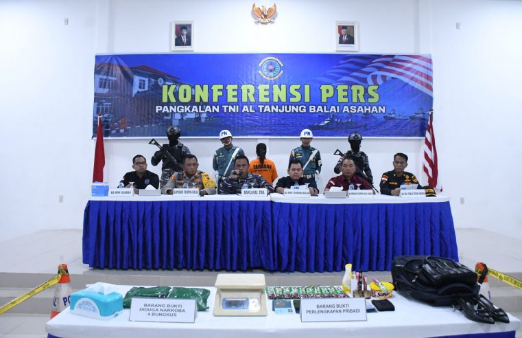 TNI AL KEMBALI GAGALKAN PENYELUNDUPAN NARKOBA JARINGAN INTERNASIONAL DI PERAIRAN TEMBILIK ASAHAN SUMATERA UTARA