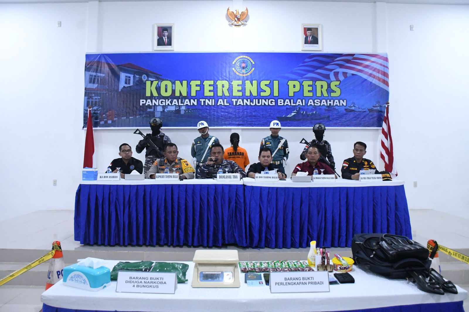TNI AL KEMBALI GAGALKAN PENYELUNDUPAN NARKOBA JARINGAN INTERNASIONAL DI PERAIRAN TEMBILIK ASAHAN SUMATERA UTARA