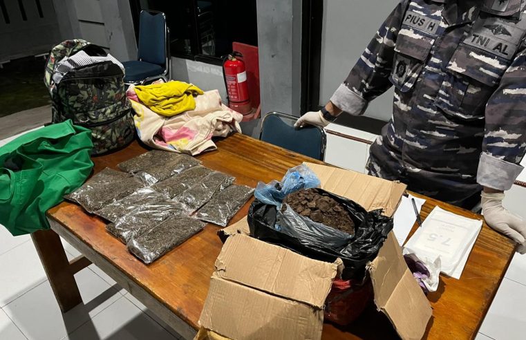 TNI AL BERHASIL GAGALKAN PENYELUNDUPAN GANJA DI KM LABOBAR DI PELABUHAN NABIRE