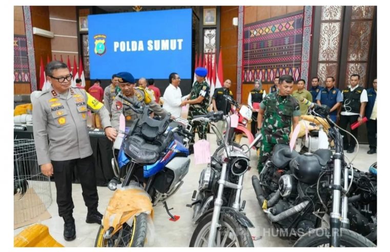 Polda Sumut Bersama Kodam I BB Gagalkan Penyelundupan Moge Hingga Ayam Siam Senilai Rp.20 Miliar