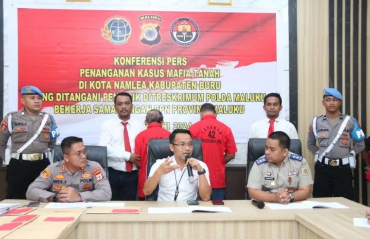 Polda Maluku Ringkus 2 Terduga Pelaku Mafia Tanah Bersama Barang Bukti di Pulau Buru