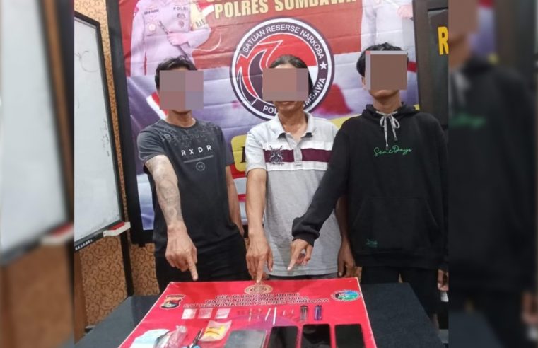 Kuasai Narkoba Jenis Sabu, 3 Orang Pria di Sumbawa NTB Ditangkap Polisi
